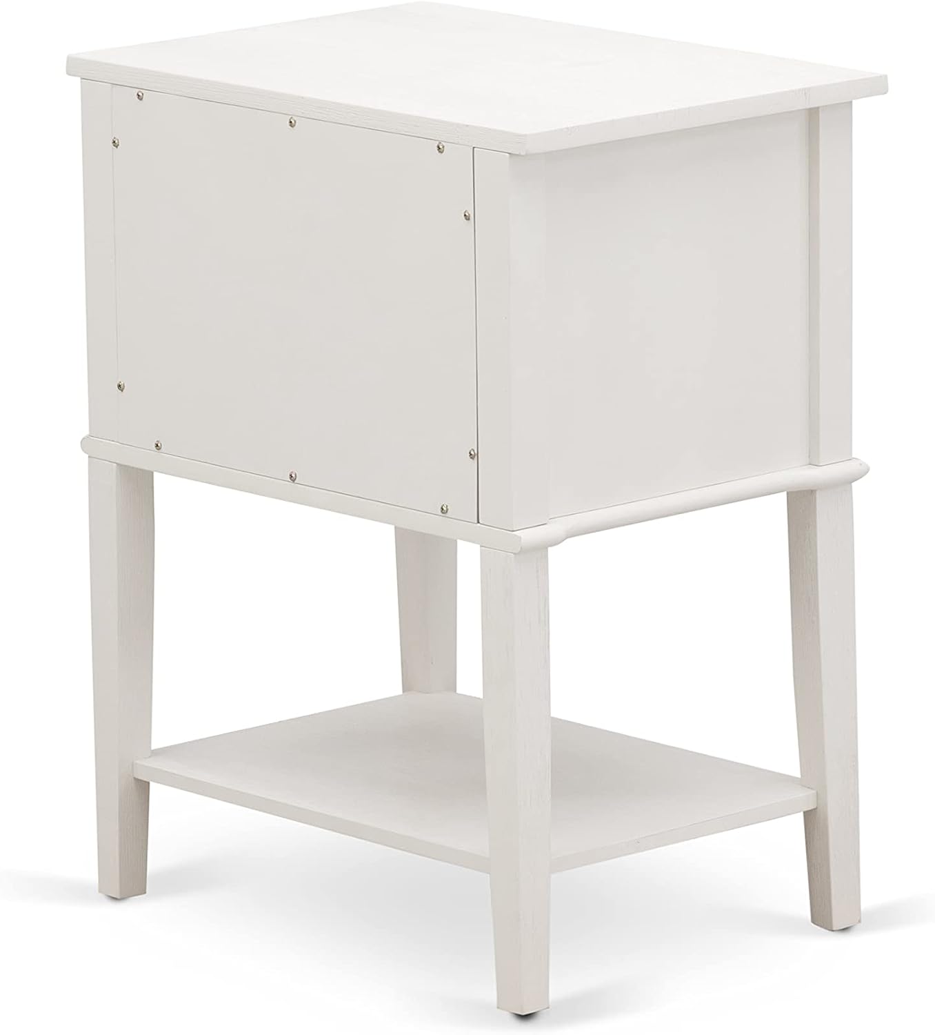 East West Furniture FN11F-1VL0C 2-Piece Platform Full Size Bedroom Set with 1 Mid Century Bed and a Bedroom Nightstand - Reliable and Durable Construction - Denim Blue Linen Fabric