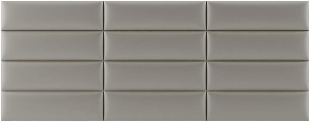 Vänt Upholstered Wall Mounted Headboard Panels -Fredrick Layout - 117' X 46'-Configuration of 12 Individual Panels - Recommended for King-Cal King - Metallic/Champagne