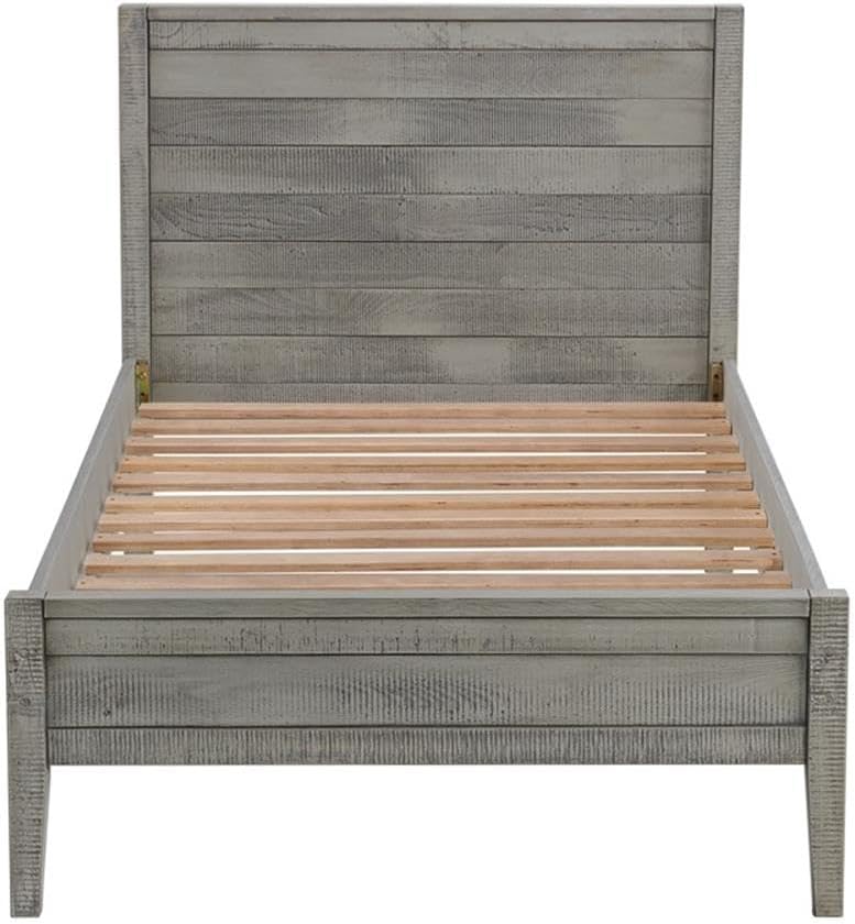 Windsor 3-pc Kids Bedroom Set, Twin Panel Bed, Rustic Gray, Two Matching Nightstands, Pine Wood, Metal Drawer Glides, 42 in. W x 79 in. D x 39 in. H Bed, 22 in. W x 17 in. D x 25 in. H Nightstands