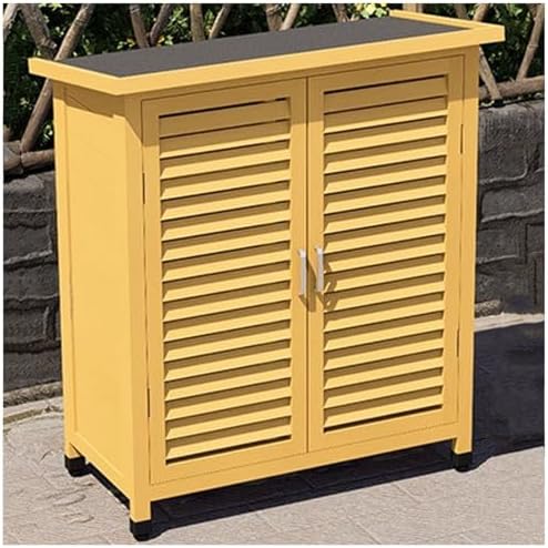 Outdoor Potting Bench Table - Waterproof Wooden Garden Workstation with Storage Cabinet, Perfect for Backyard & Patio Gardening, Durable & Functional Tool Shed