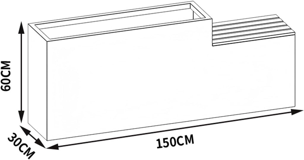 Bench with Planter Box, Outdoor Industrial StyleRaised Planter Bench with Garden Benchs Yellow Galvanized Sheet Planter Box for Porch, Patio, Garden and Backyard Garden Bench(L150*D30*H60)