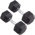 Body Sport Rubber Encased Hex Dumbbell Weight, Pair – Dumbbells for Exercises – Strength Training Equipment – Home Gym Accessories – Weight Training