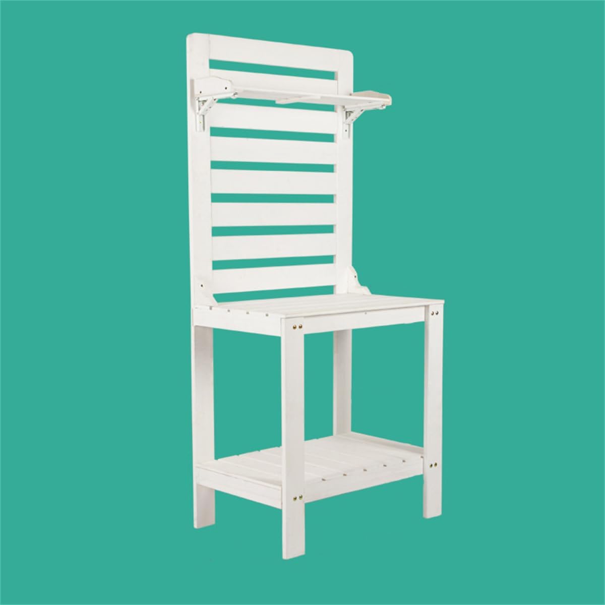 Potting Table Outdoor Potting Bench, Large Outdoor Kitchen Island Prep Station,Balcony Gardening Table,Outdoor Solid Wood Garden Work Bench Station,for Outside All Weather Use,White