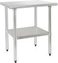 HARDURA Stainless Steel Table 24X36 Inches with Undershelf and Galvanized Legs NSF Heavy Duty Commercial Prep Work Table for Restaurant Kitchen Home and Hotel