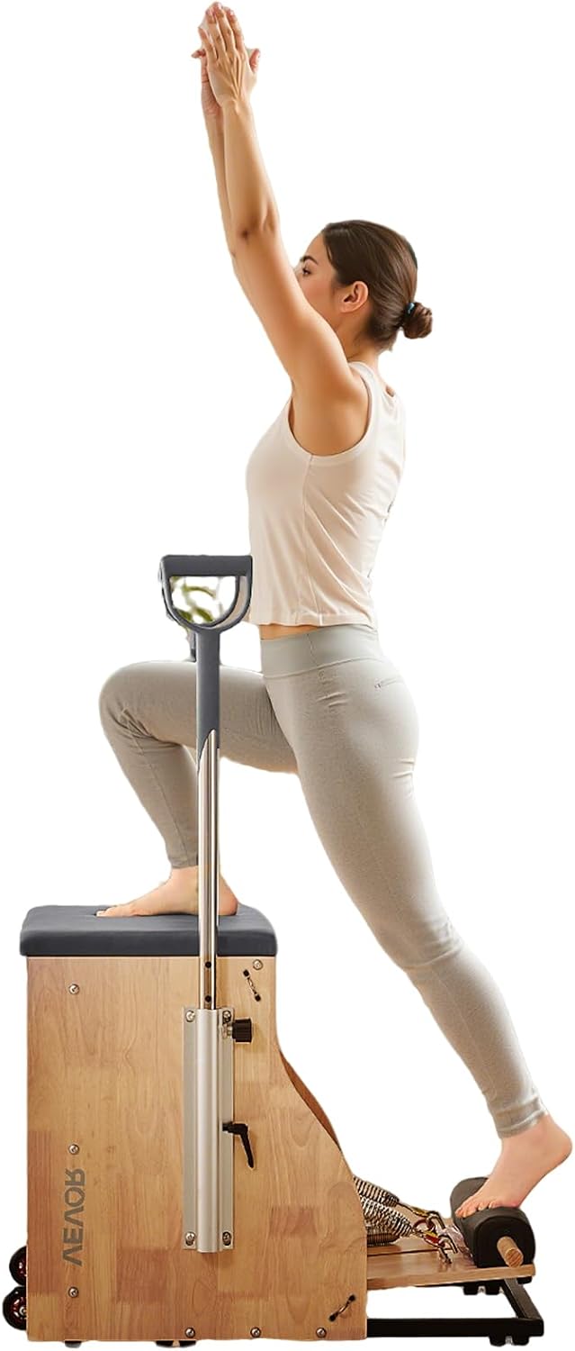 VEVOR Pilates Reformer Foldable, Suitable for Intermediate and Beginners Users, Pilates Equipment for Home Gym Studio Use with 4 Adjustable Resistance Spring, Up to 400 LBS