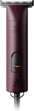 Andis 23330 Professional AGC Super 2-Speed Horse Clipper with Detachable Blade - Cool & Quiet Running Design - Includes Ultra Edge Size T-84 Blade for Complete Horse Grooming - Burgundy