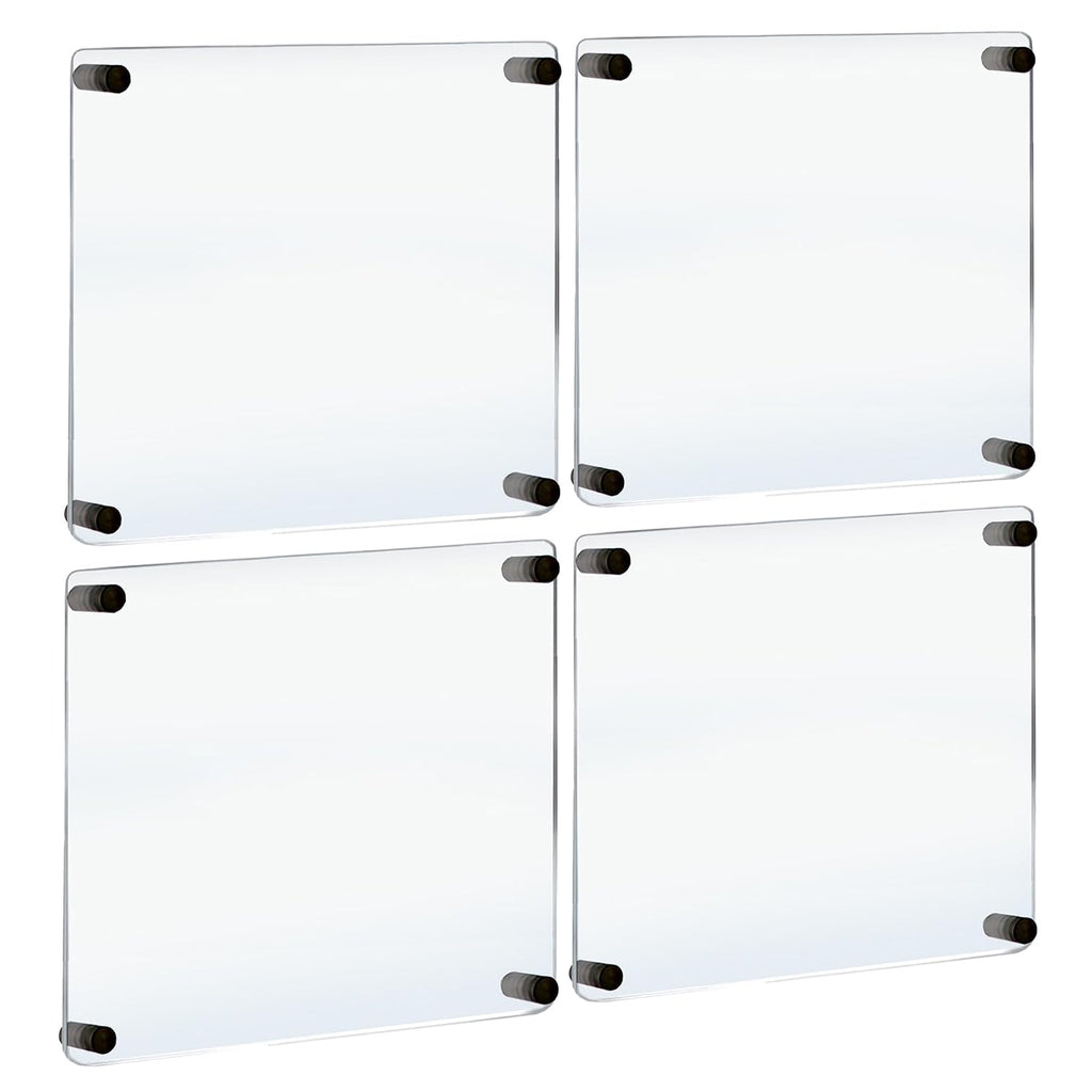 Azar Displays 105520-BLK Floating Acrylic Gallery Wall Set of Four Floating Frames with Stand Off Caps: 16' x 16' Graphic Size, Overall Frame Size: 20' x 20', Black, 4-Pack