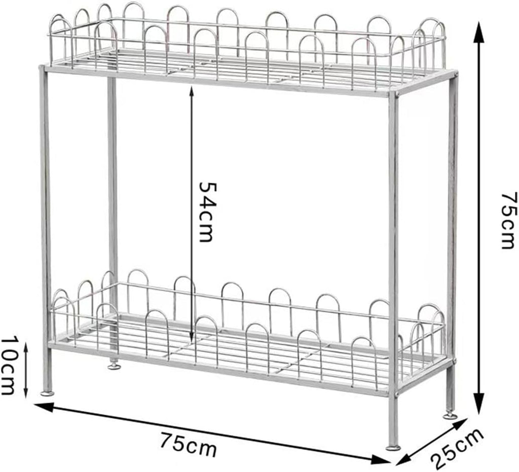 Outdoor Garden Potting Bench Table, 2 Tier Metal Plant Stand with fence,Heavy Duty Metal Shelves,Plant Shelf for Indoor Outdoor,Metal Outdoor Plant Stand Holder Rack,for Balcony and Garden ,White