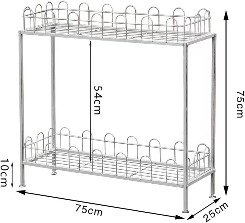 Outdoor Garden Potting Bench Table, 2 Tier Metal Plant Stand with fence,Heavy Duty Metal Shelves,Plant Shelf for Indoor Outdoor,Metal Outdoor Plant Stand Holder Rack,for Balcony and Garden ,White