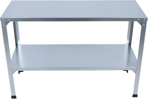-Duty Galvanized Iron Potting Bench with Double-Tier Shelves – - Indoor/Outdoor Greenhouse Workbench for Gardeners & Plant Lovers