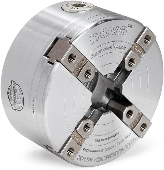 NOVA 23282 LITE SuperDirect Thread 1-1/4 in. - 8 TPI Wood Lathe Chuck, Body Only Companion Set