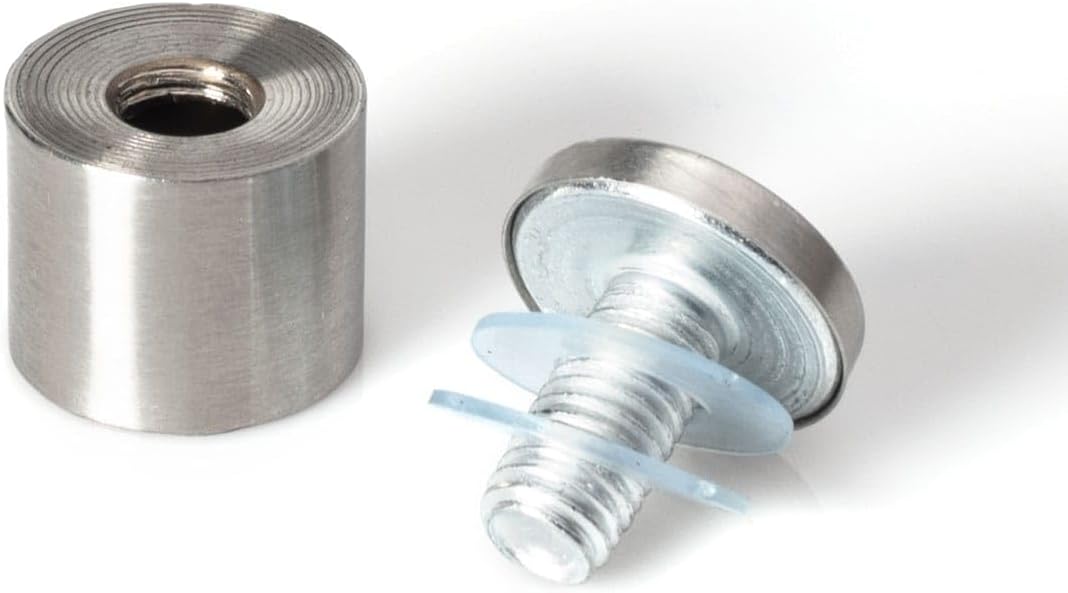 Stainless Steel Standoff 1 Inch Diameter x 3/4 Inch Barrel Length Brushed Finish for PVC, Glass and Acrylic Sign Stand Off Wall Anchors and Screws 100 Piece Commercial Space Pack