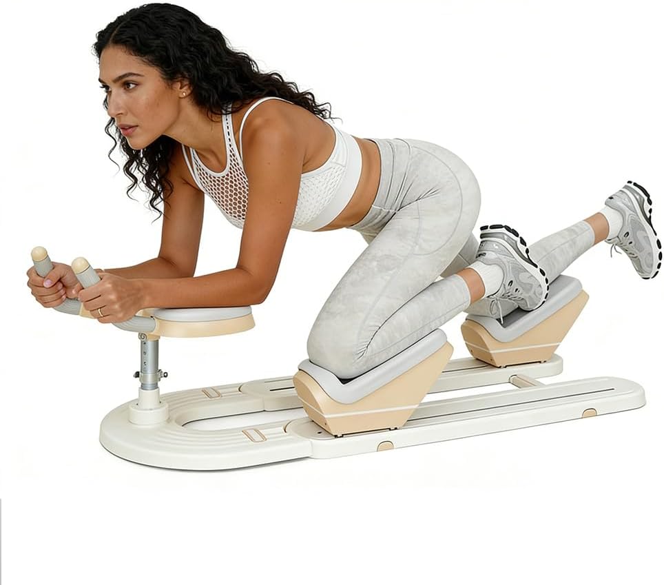 Spine Twist and Stretch Trainer, Adjustable Back Stretcher Machine, Detachable Waist Workout Equipment for Lower Back Pain Relief, Spine Decompression, Leg Stretching & Core Activation