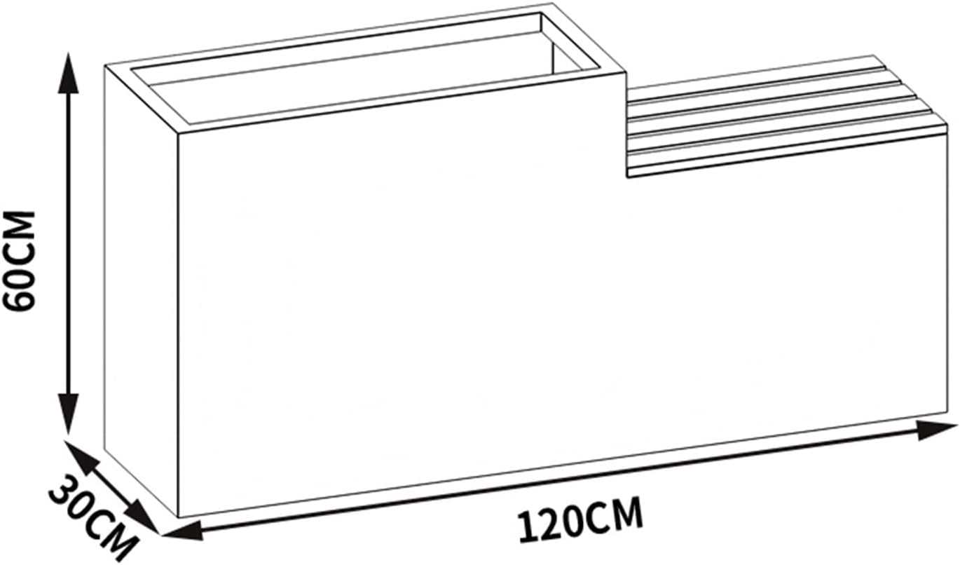 Bench with Planter Box, Outdoor Industrial StyleRaised Planter Bench with Garden Benchs Yellow Galvanized Sheet Planter Box for Porch, Patio, Garden and Backyard Garden Bench(L120*D30*H60)