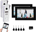 Wired Video Doorbell Apartment Intercom,7 inch Touch Screen Monitor 1080P Door Bell Camera TUYA Smart Home Door Phone Kits,3 in 1 Unlock RFID Card for Home Villa,32G (2 doorbell+2 Monitor)