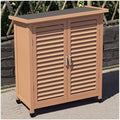 Outdoor Potting Bench Table - Durable Wooden Garden Workstation with Storage Cabinet, Waterproof Tool Shed for Backyard, Patio & Lawn Furniture Organization
