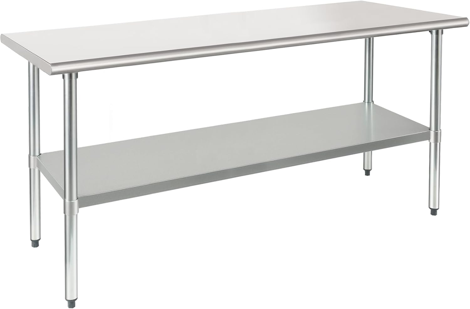HARDURA Stainless Steel Table 30X72 Inches with Undershelf and Galvanized Legs NSF Heavy Duty Commercial Metel Table for Food Prep