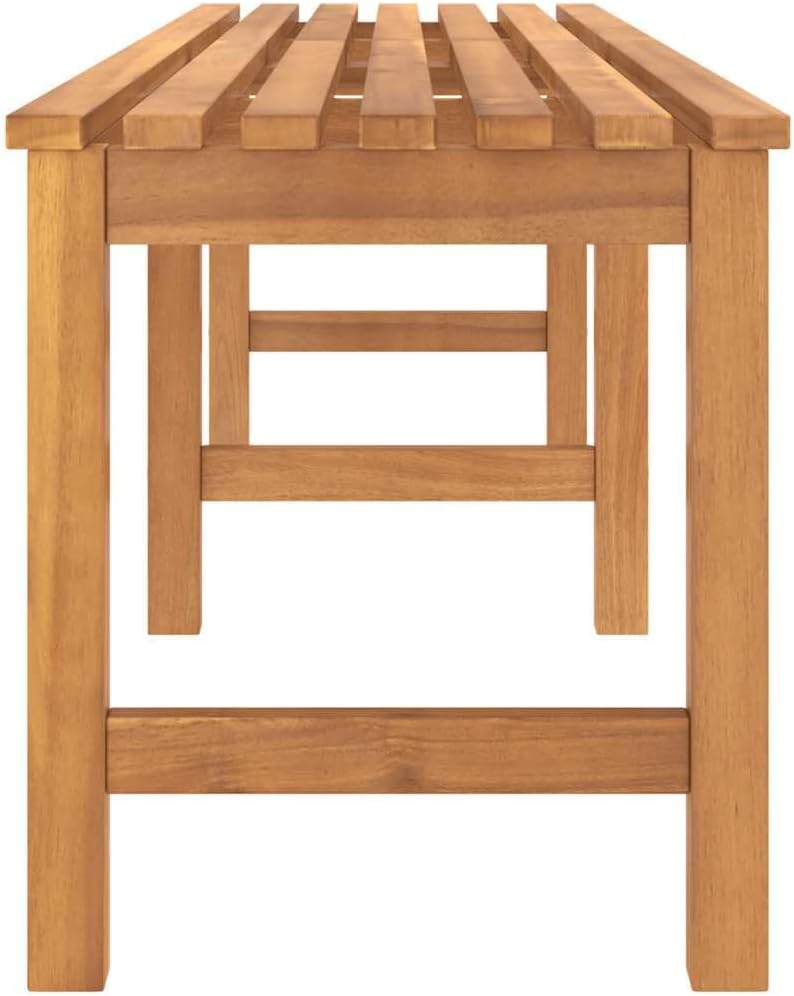 vidaXL Solid Teak Wood Patio Bench Garden Outdoor Lawn Yard Terrace Balcony Wooden Seat Seating Sitting Chair Bench Furniture 70.9'