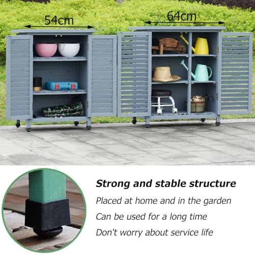 Outdoor Potting Bench with Storage Cabinet, Waterproof Wooden Workstation for Garden, Patio & Lawn – Versatile Gardening Table & Tool Shed for Backyard Essentials