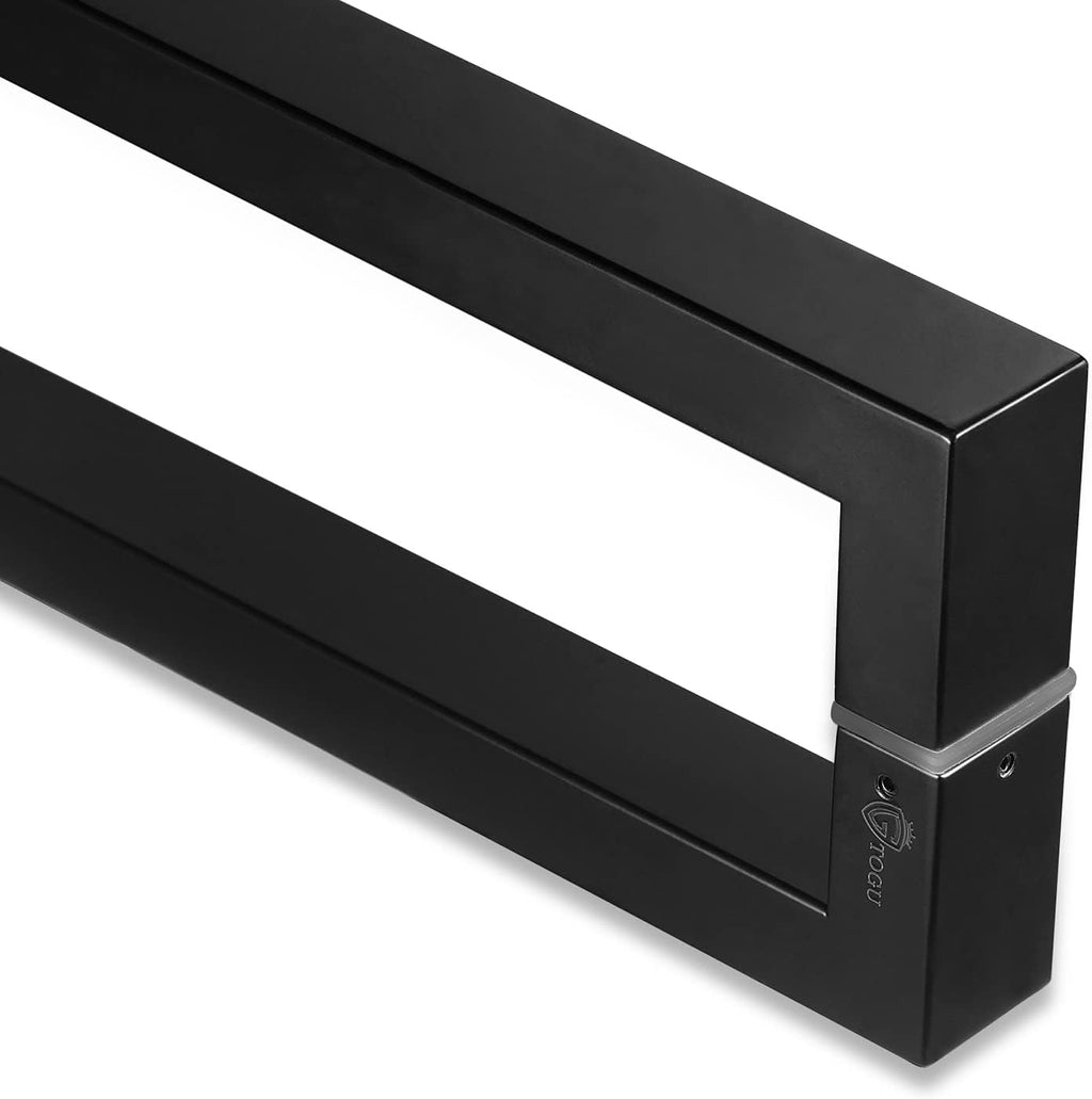 Togu TG-R3825 71 inches Solid Standoffs Heavy-Duty Commercial Grade-304 Stainless Steel Push Pull Door Handle/Barn Door Pull Handle/Glass Pulls, Matte Black Finish