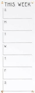 Weekly Acrylic Calendar Dry Erase Wall Calendar Minimalist Style Office Calendar (18'W x 47.5'H, Champagne Gold Standoffs)