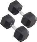 Body Sport Rubber Encased Hex Dumbbell Weight, Pair – Dumbbells for Exercises – Strength Training Equipment – Home Gym Accessories – Weight Training