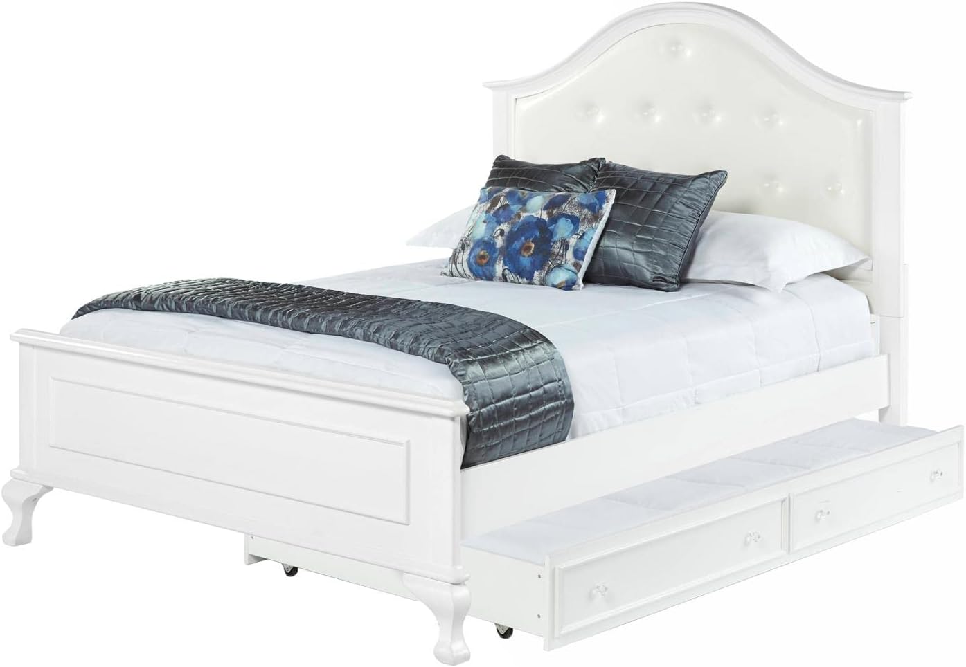 Elements Picket House Furnishings Jenna 5 Piece Full Bedroom Set in White