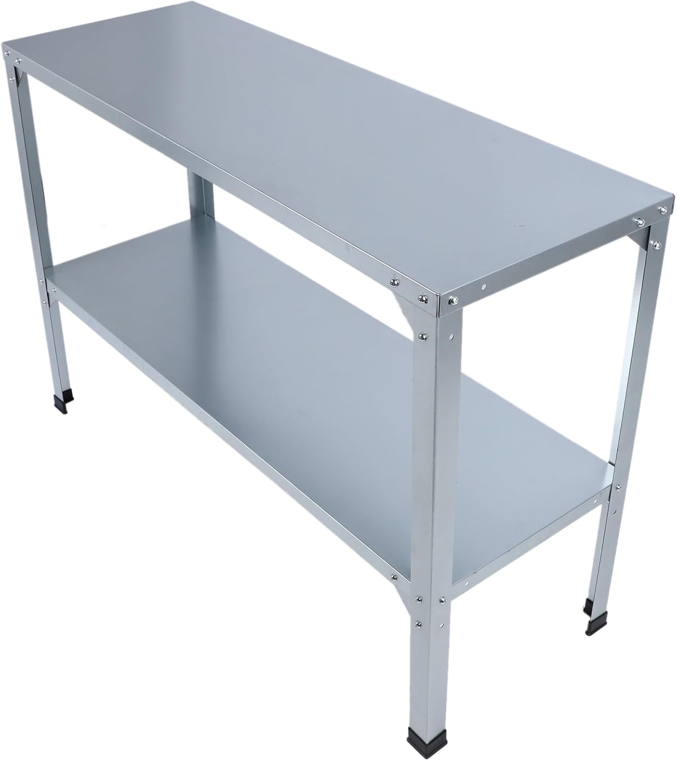 -Duty Galvanized Iron Potting Bench with Double-Tier Shelves – - Indoor/Outdoor Greenhouse Workbench for Gardeners & Plant Lovers