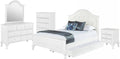 Elements Picket House Furnishings Jenna 5 Piece Full Bedroom Set in White