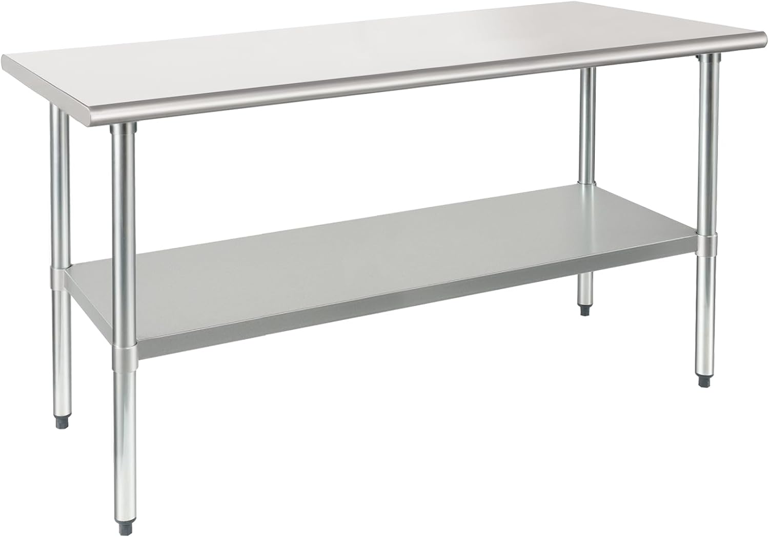 HARDURA Stainless Steel Table 30X60 Inches with Undershelf and Galvanized Legs NSF Heavy Duty Commercial Prep Work Table for Restaurant Kitchen Home and Hotel