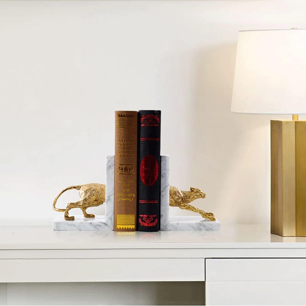 Bookends Creative Fashion Bookends Literary Book Ends Classic Personalized Bookend Modern Light Luxury Marble Office Decoration Gifts Reading Bookshelf Decor