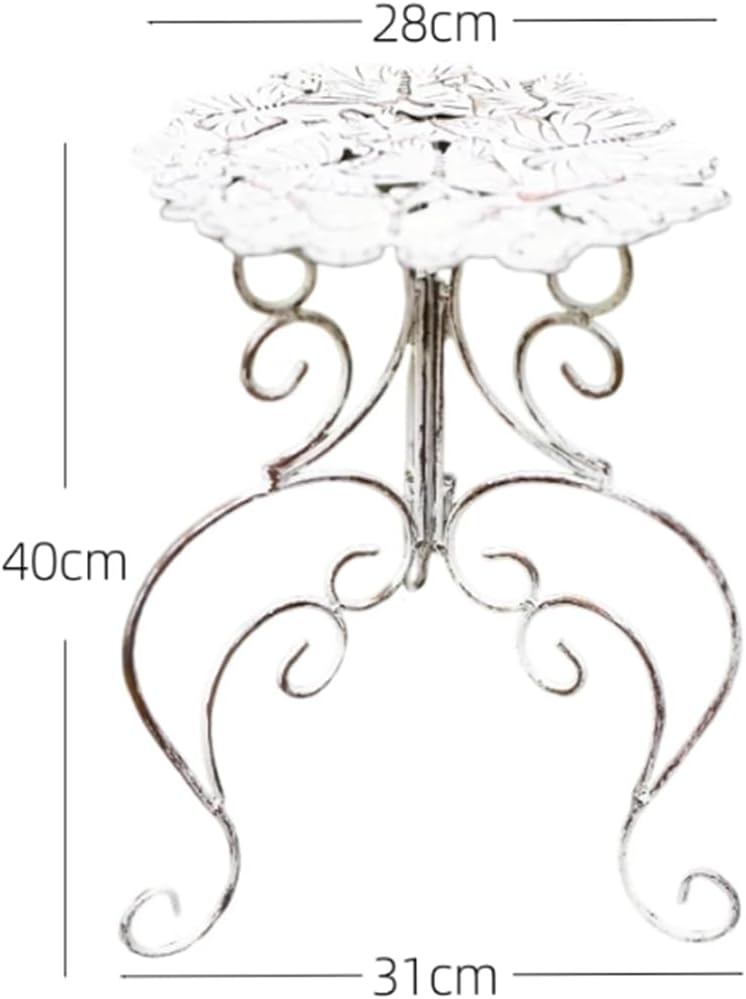 Outdoor Cast Iron Flower Stand, Heavy Duty Cast Iron Potted Plant Stand,Garden Potting Bench Table,Round Potted Plant Stand Rack,Decorative Flower Pot Holder,for Home Garden,Green,Large