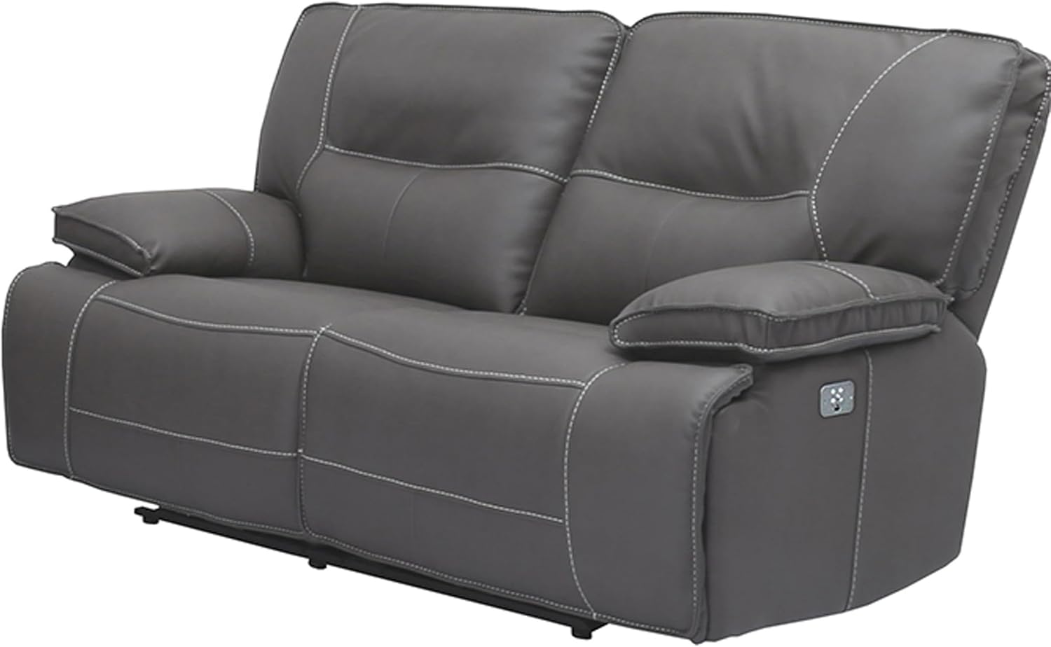 Pemberly Row Haze Power Reclining Sofa Set, Upholstered High-Performance Fabric, Wall-Hugger Design, USB Charger, Wide Armrests, Includes Sofa, Loveseat, Recliner, Living Room Furniture, 1080 lbs