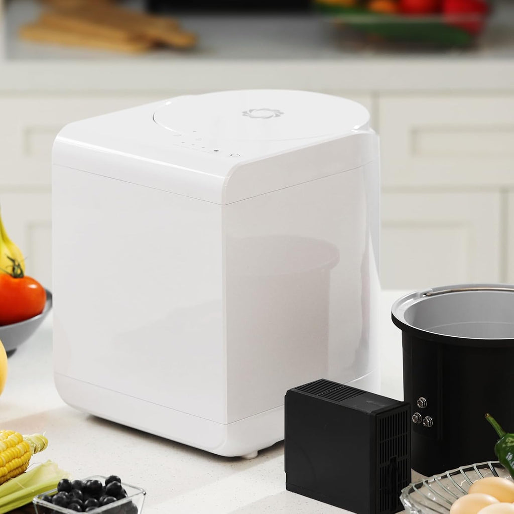 Airthereal R500 Electric Kitchen Composter with SHARKSDEN Tri-Blade | Turns Food Scraps into Dry Fertilizer in 4 Hours | Odorless Countertop Waste Recycler, 2.5L, Dishwasher Safe (Glossy Pearl White)