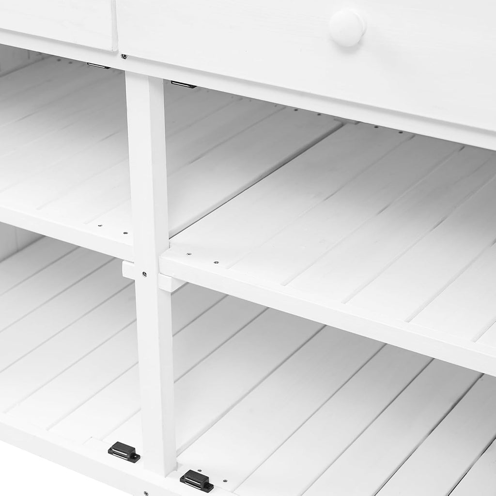 65inch Garden Potting Bench Table, Fir Wood Workstation with Storage Shelf, Drawer and Cabinet,for Outdoor Indoor Use