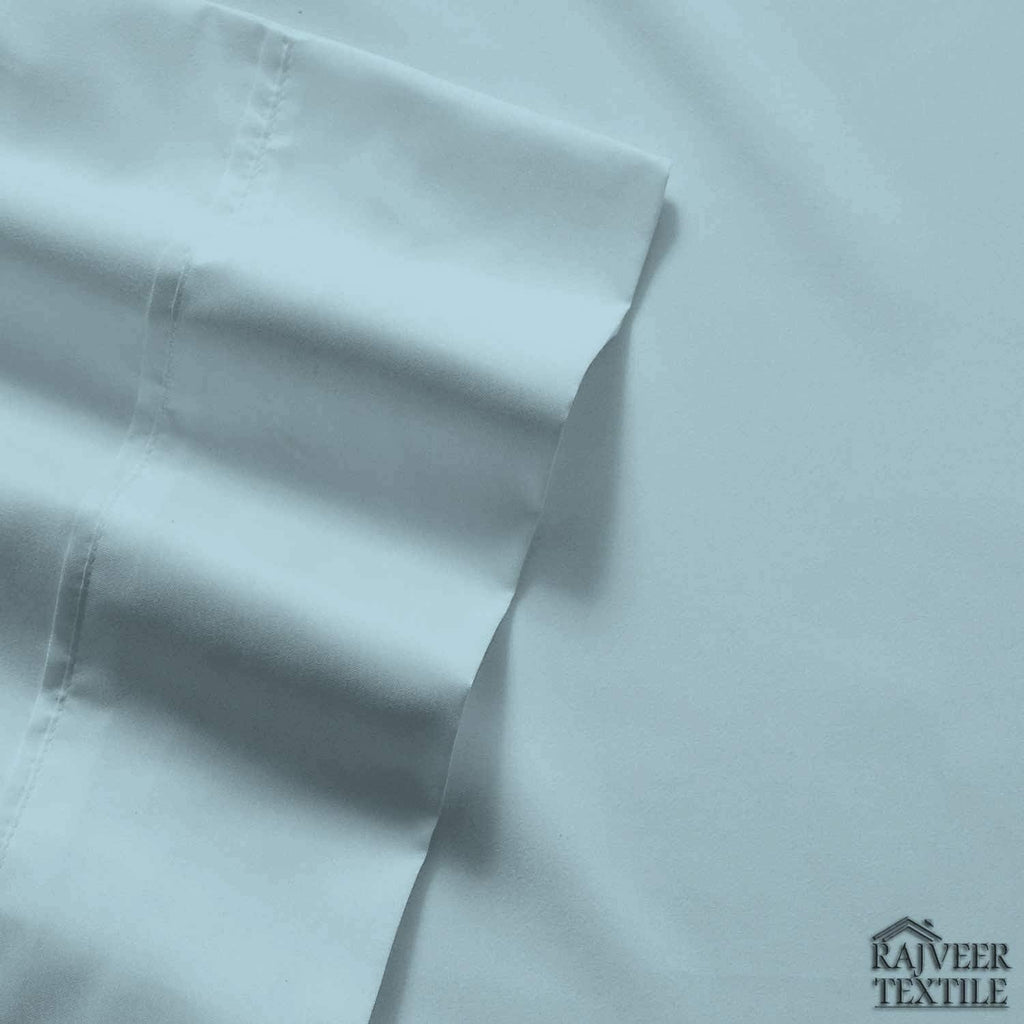 5 Piece Solid Bed Sheet Set- 600TC Egyptian Cotton - Luxury Bedding Set Fits Up to 19 Inches Deep Pocket - 5 Piece Sheet Set (Split Queen Size, Sky Blue)
