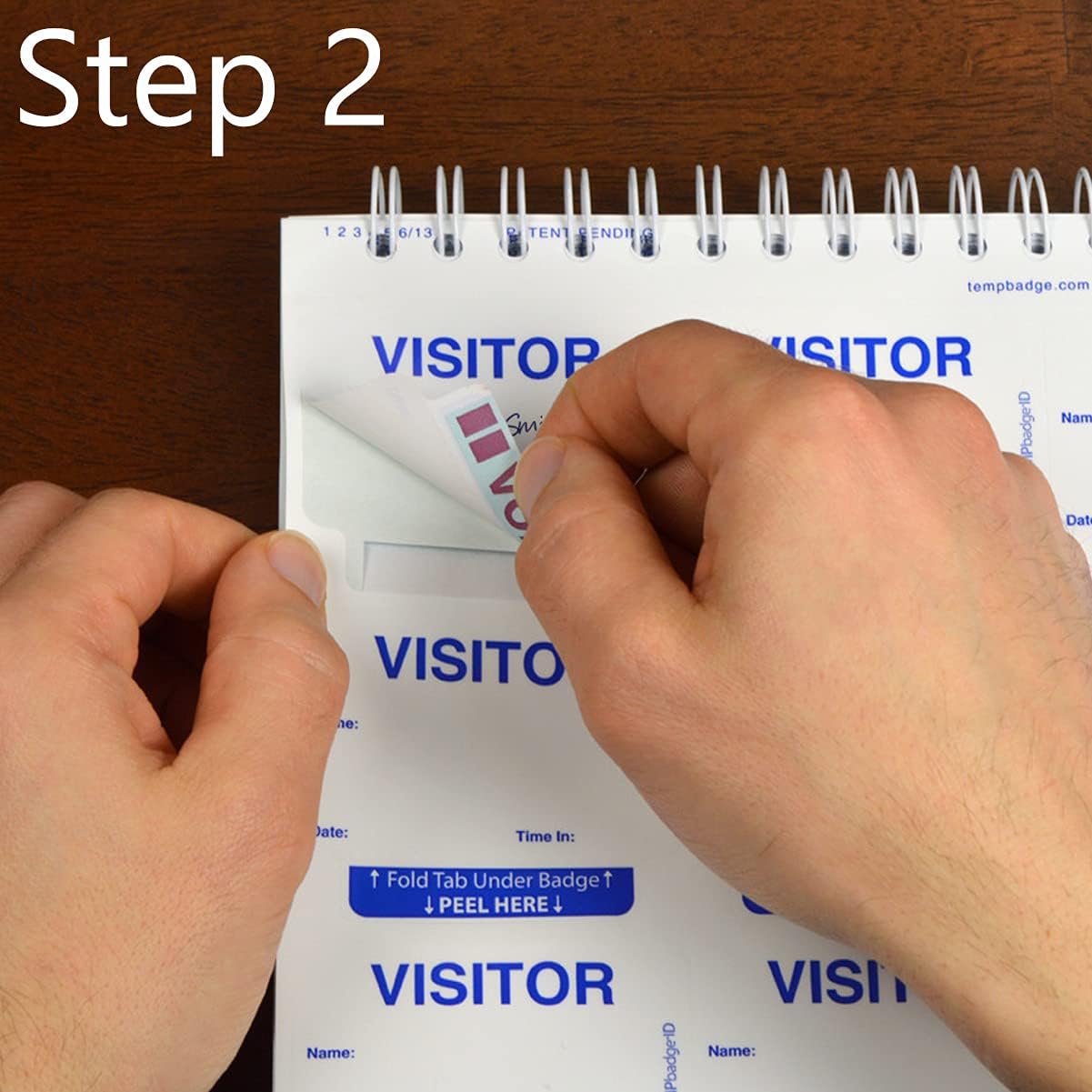 TEMPbadge Giant Sign in Visitor Badge Log Book (480 Badges) One Day Self Expiring - Security Name Tag Stickers - Easy Guest Management/Registry System for School & Business by Specialist ID