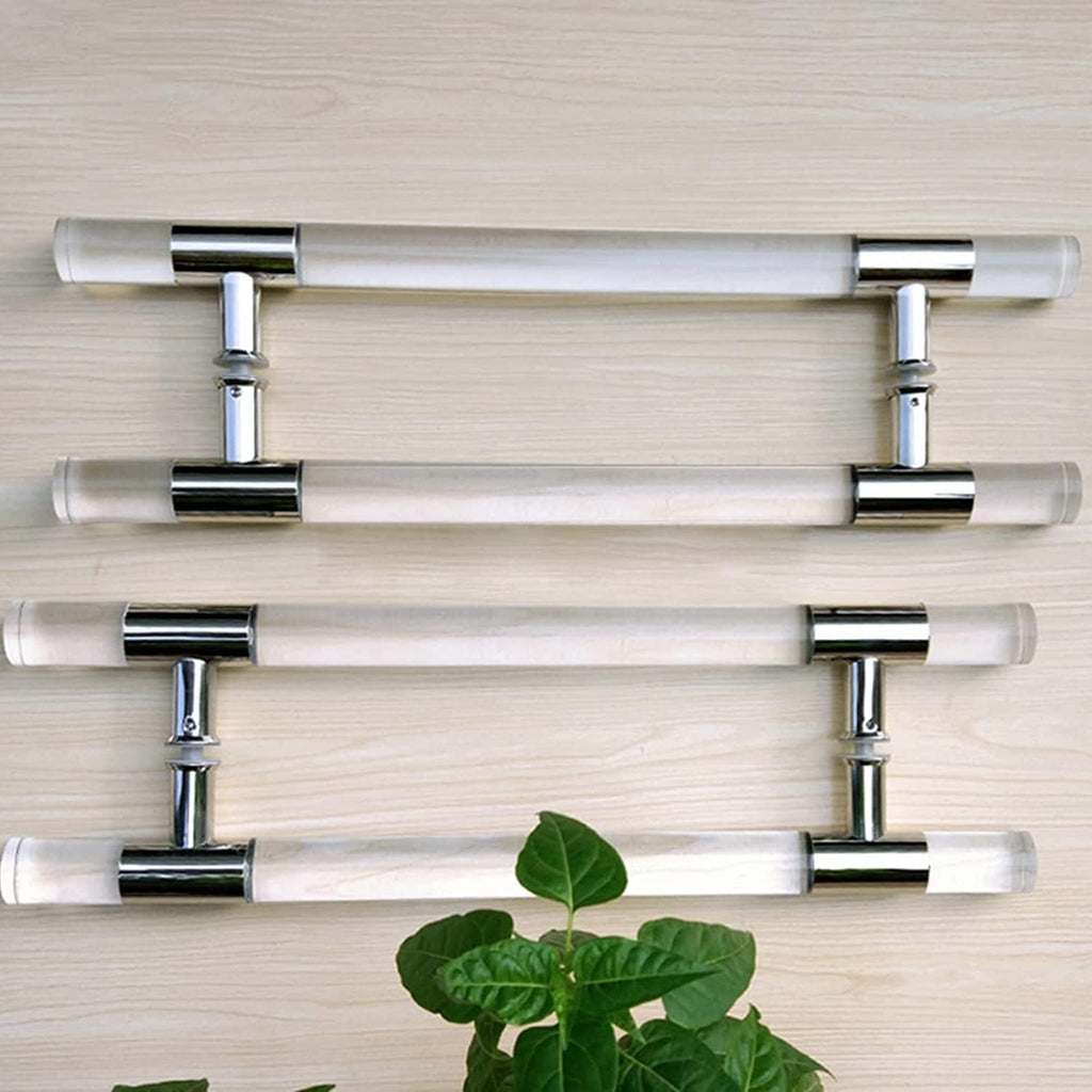 ETULLE Modern Push Pull Bar Handle,Clear Crystal Door Push Handle Hardware,23 30 33 40 47 Inch Long,Round Acrylic Door Handles for Barn/Bank/Office/Clinic Gate (Color :Gold,Size :120cm/47.2in)