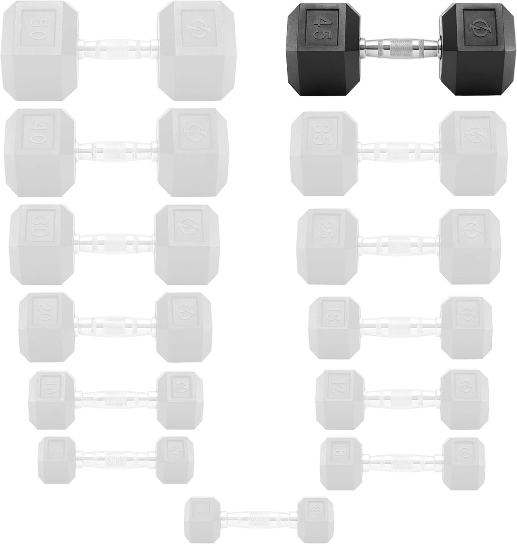 Philosophy Gym Rubber Coated Hex Dumbbell Hand Weights, Pairs