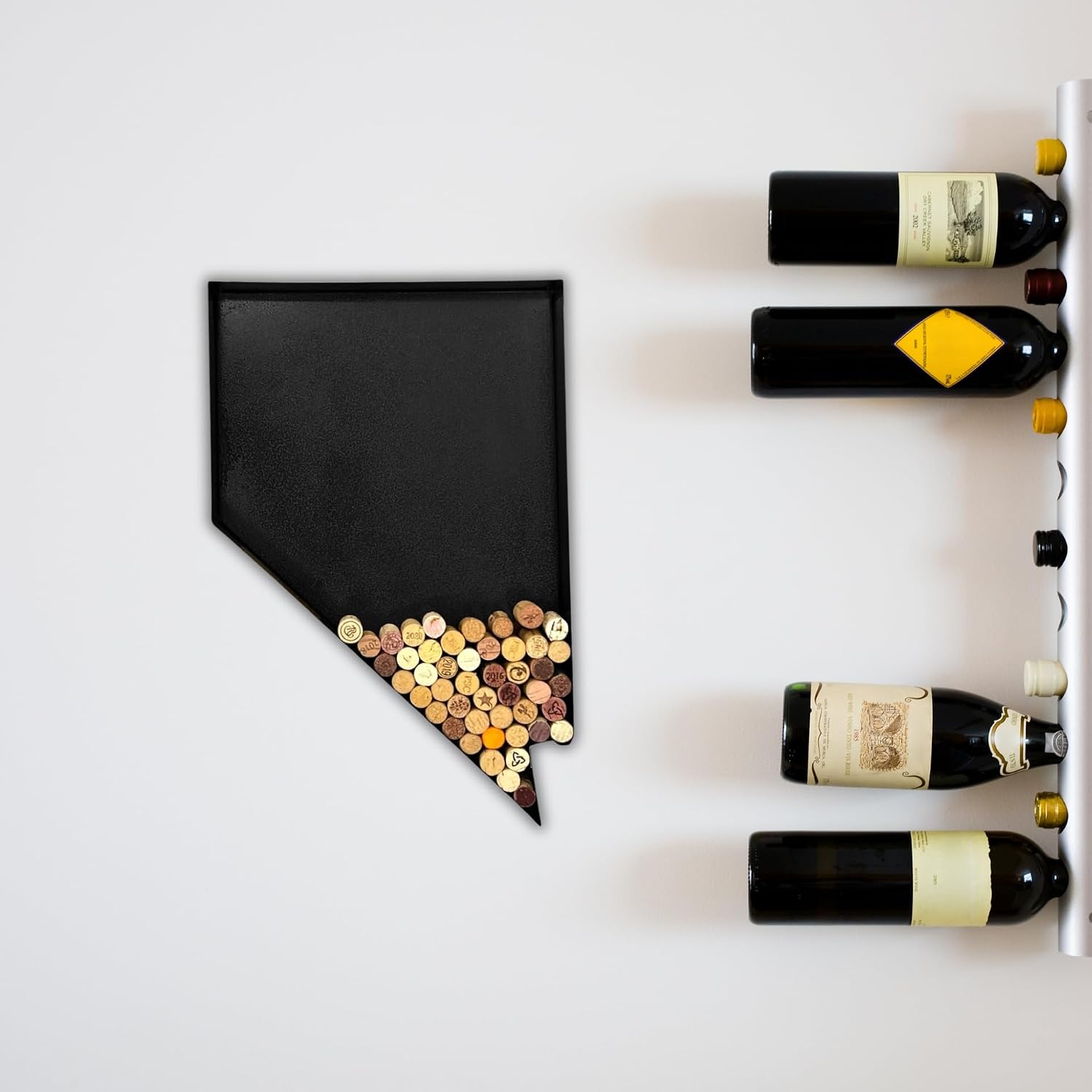 NEONSIGN Nevada State Map Wine Cork Holder Metal Nevada Decor Sign Wine Bar Pub Home Decoration (Black, 24 inch)