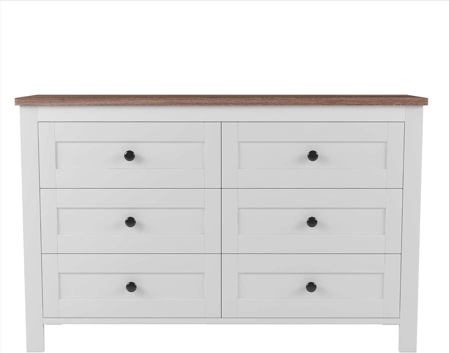 Farmhouse 3-Pieces Bedroom Sets Full Size Farmhouse Platform Bed with Double Sliding Door Storage Headboard and Charging Station,Solid Wood Platform Bed with Storage Nightstand and Dresser,White+Brown