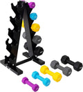 BalanceFrom Neoprene Coated Iron Dumbbell Hex Weights Set with Stand – Color-Coded or Black Options with Non-Slip Grip for Strength Training, Resistance Workouts, and Home Gym Fitness