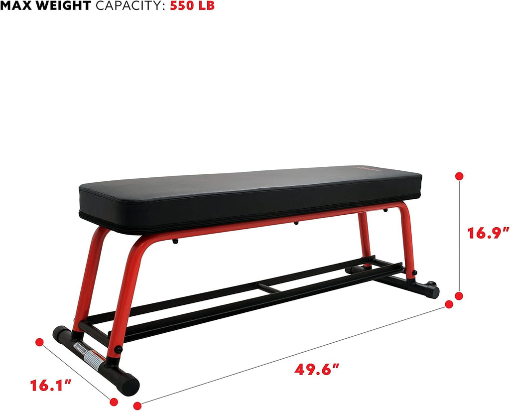 Sunny Health & Fitness Weight Bench for Heavy Duty Workouts, Exercise, Strength Training, Lifting and Home Gyms