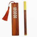 Classical Beauty with Literary Bookmark Pen Hollow Mahogany Set Gift Box