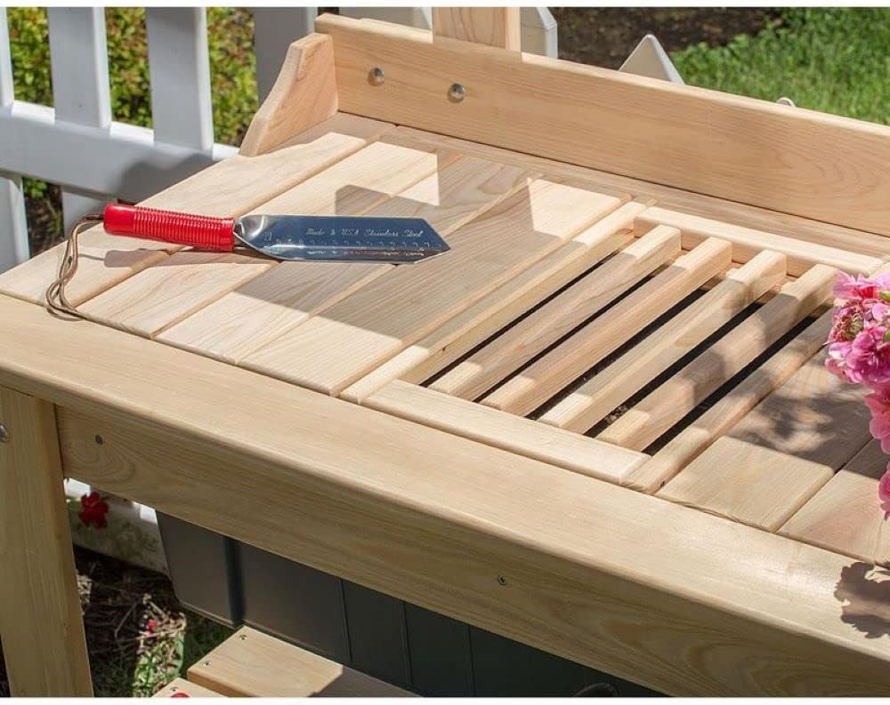 Lehman's Outdoor Gardening Potting Table Workstation, Cypress Wood