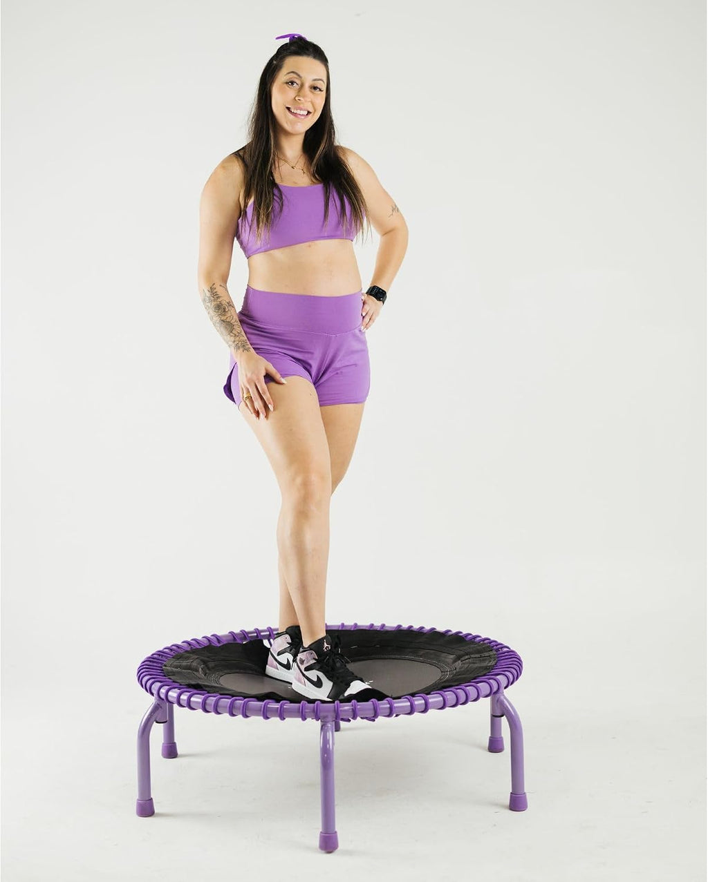 JumpSport 350 PRO 39 Inch Fitness Trampoline Indoor Rebounder Cardio Workout Equipment 300 lb Capacity