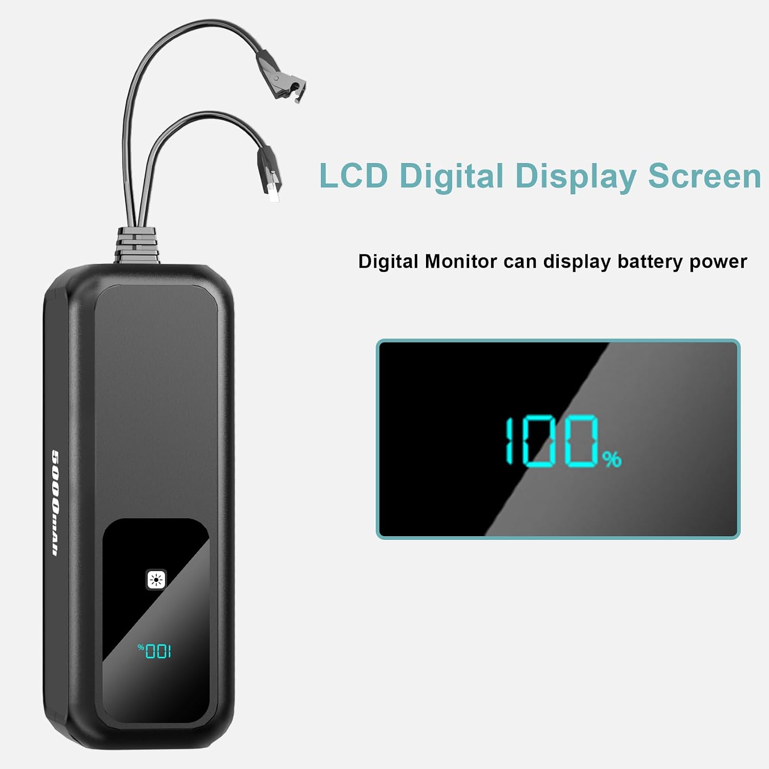 【5000mAh High Capacity】Universal Rechargeable Battery Pack for Reclining Furniture with LCD Display, Wireless Battery Pack with Charger, Compatible with 2-Pin Power Recliner, Sofa, Couch, Lift Chair