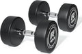 RitFit 5-250 LBS PVC Encased Round Dumbbell sets with Knurled Handle and Optional Rack, Strength Training Equipment for Home Gym