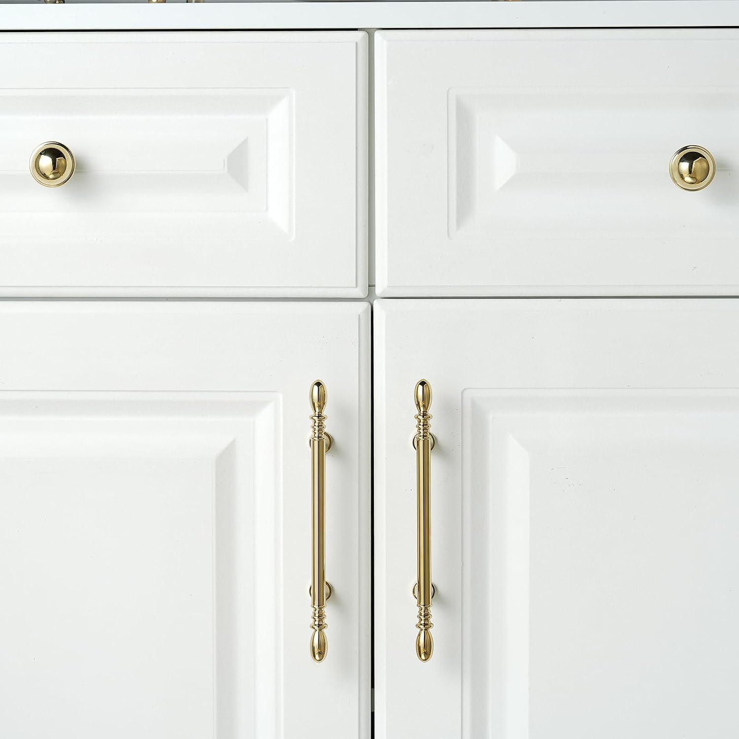 10 Pack Solid Brass Cabinet Pulls 3.78' Hole Center Drawer Pulls Gold Cabinet Handles for Cupboard Dresser Wardrobe Furniture and Bathroom Fixture