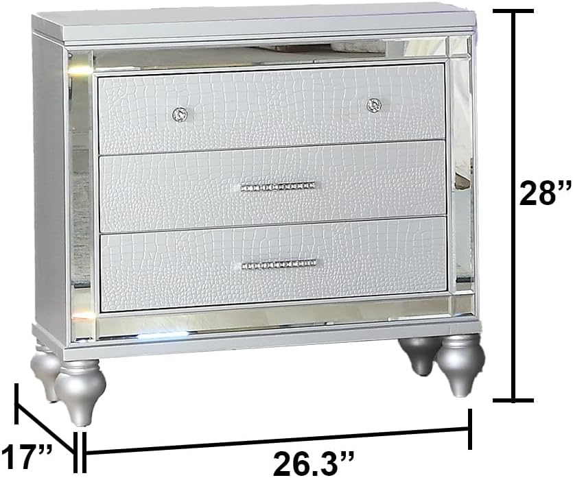 GOWE Lavish Modern Style 4 Pc King Bedroom Set Made with Fireplace in Headboard & TV Stand in Footboard with Wood in Black(NJ Inventory)